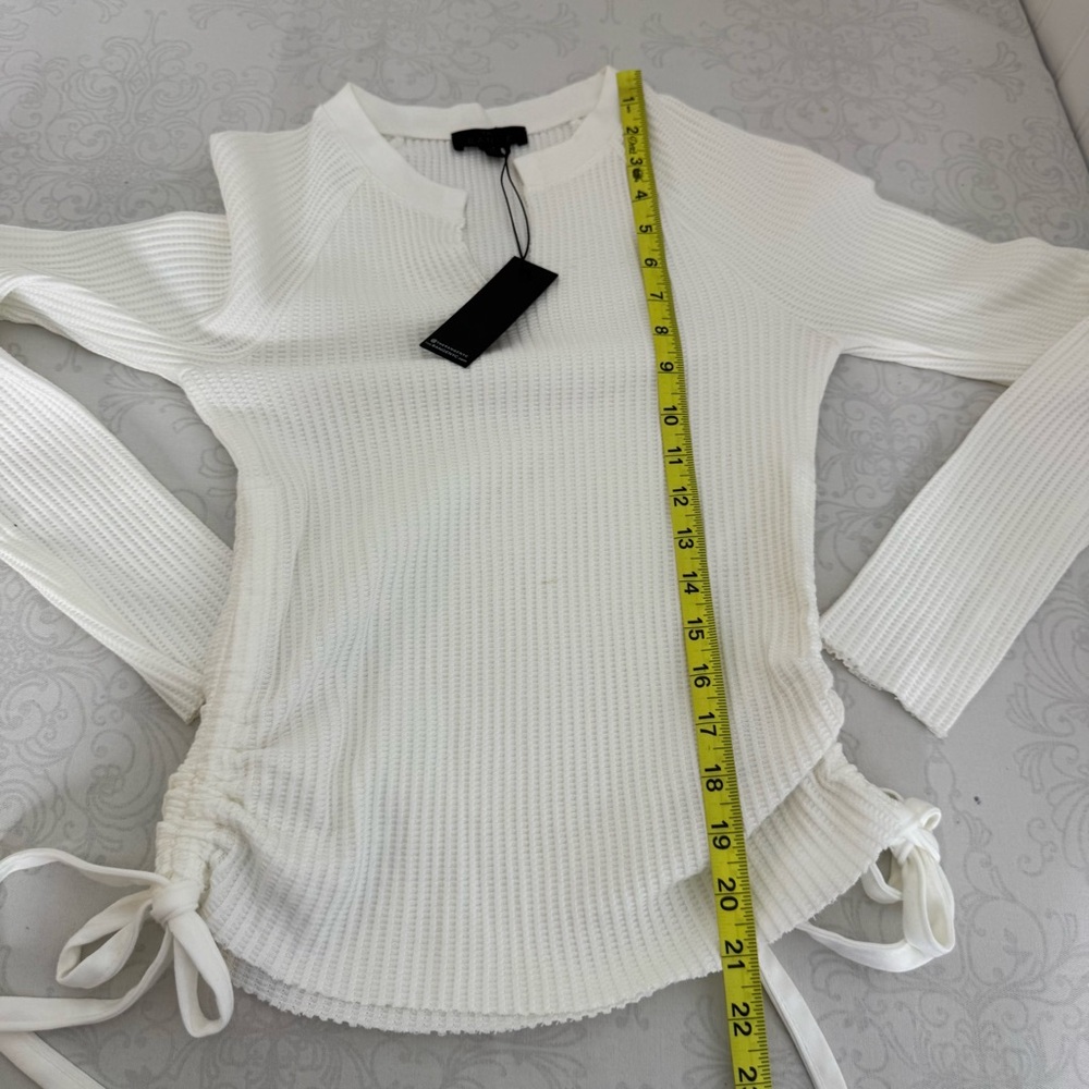 The Range Stark Jumbo Waffle Knit Gathered Slash Long Sleeve Top Size XS - Picture 13 of 13